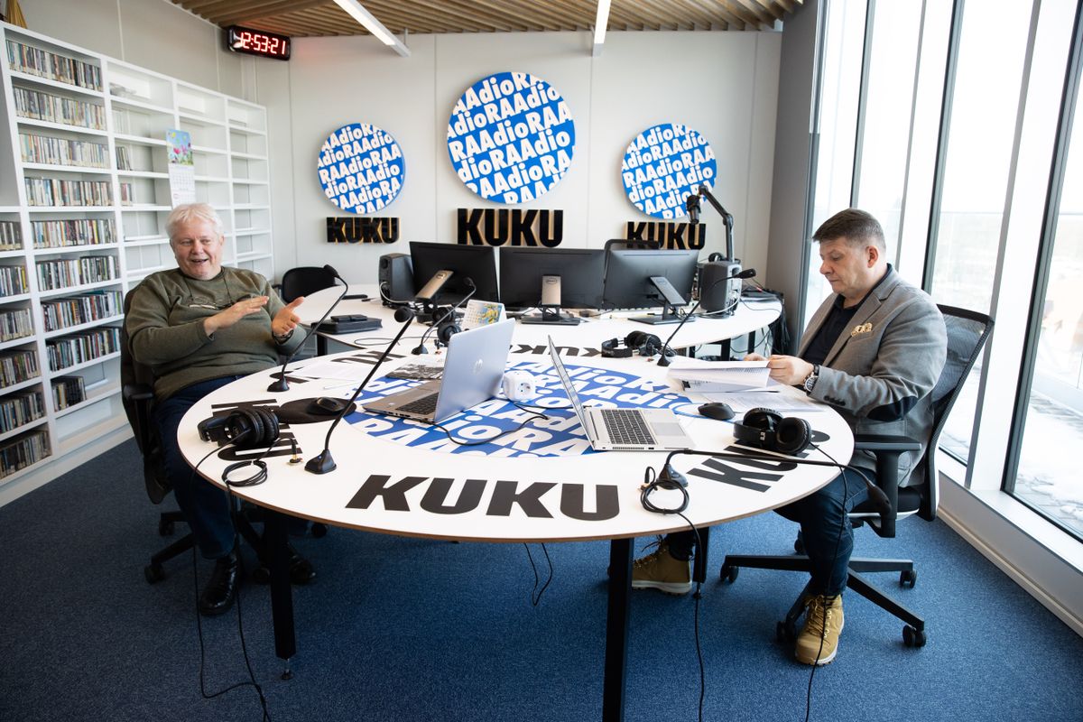 Rein Lang ja Väino Koorberg Kuku stuudios.