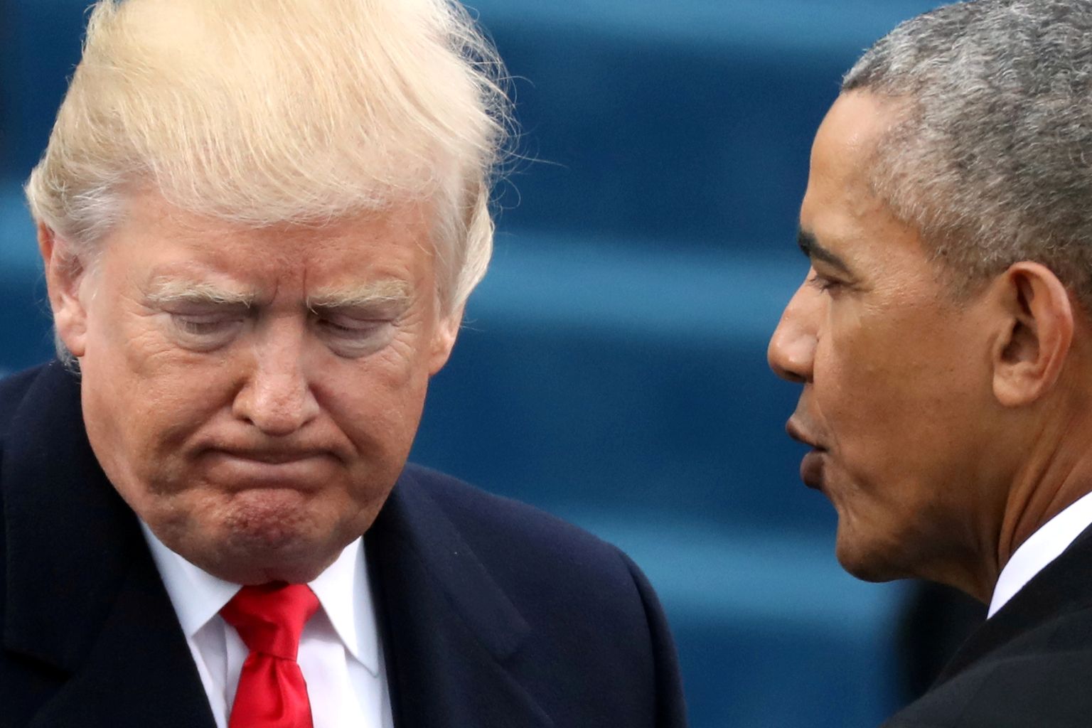 USA ekspresident Barack Obama ja uueks presidendiks valitud Donald Trump 20. jaanuaril 2017, mil Trump andis ametivande