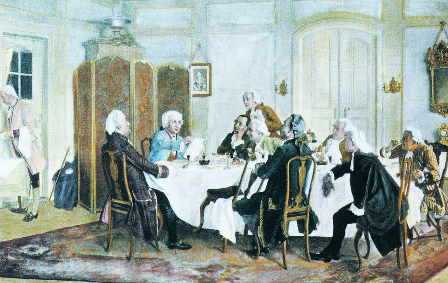 Emil Doerstlingi maal „Kant ja tema lõunasöögiseltskond” (1892–1893).