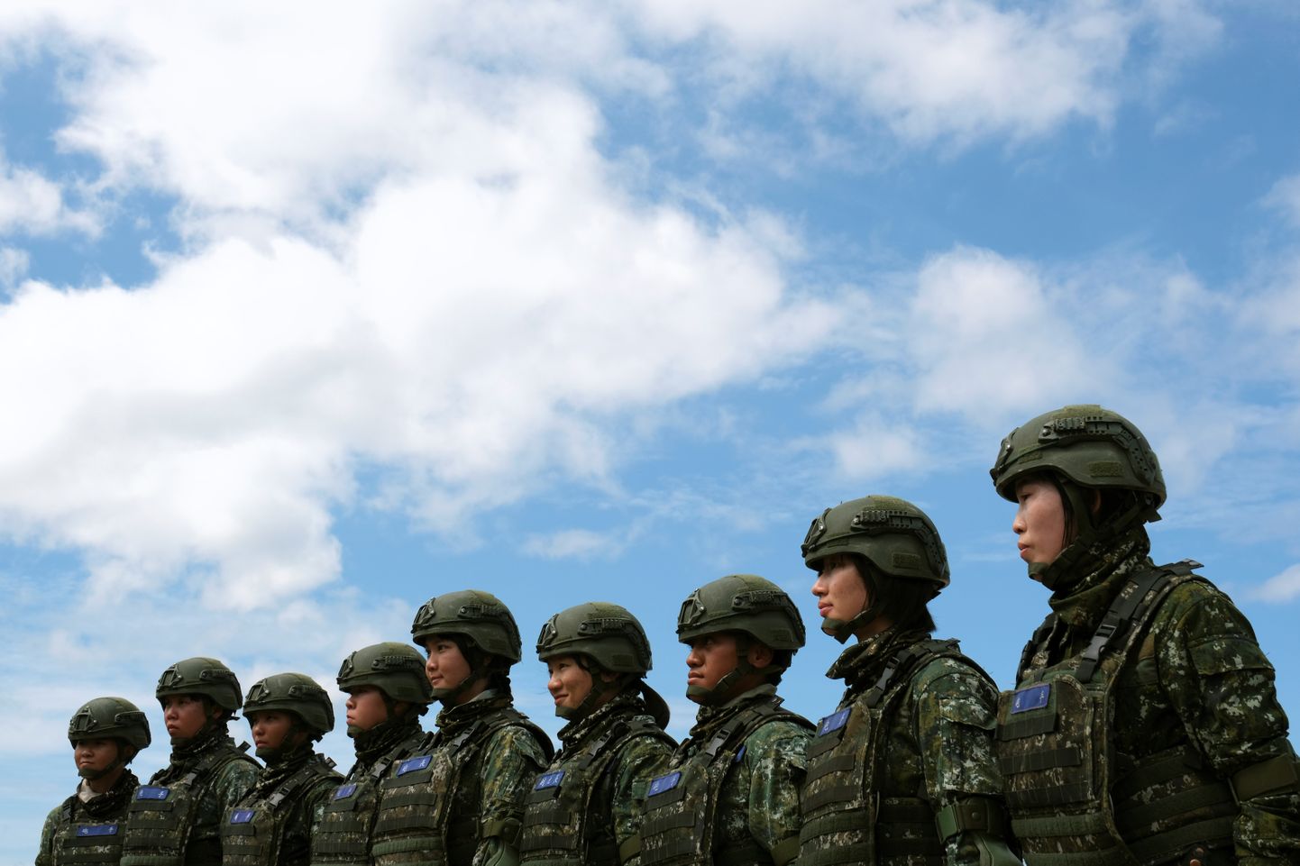 Taiwani sõjaväe suurtükiüksuse naissõdurid 2019. aasta 30. mail õppusel Han Kuang.