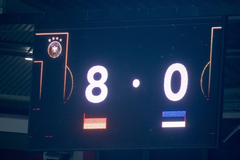 Крупнейшее поражение в истории эстонского футбола произошло 11 июня 2019 года в матче отбора Евро-2020 против Германии.