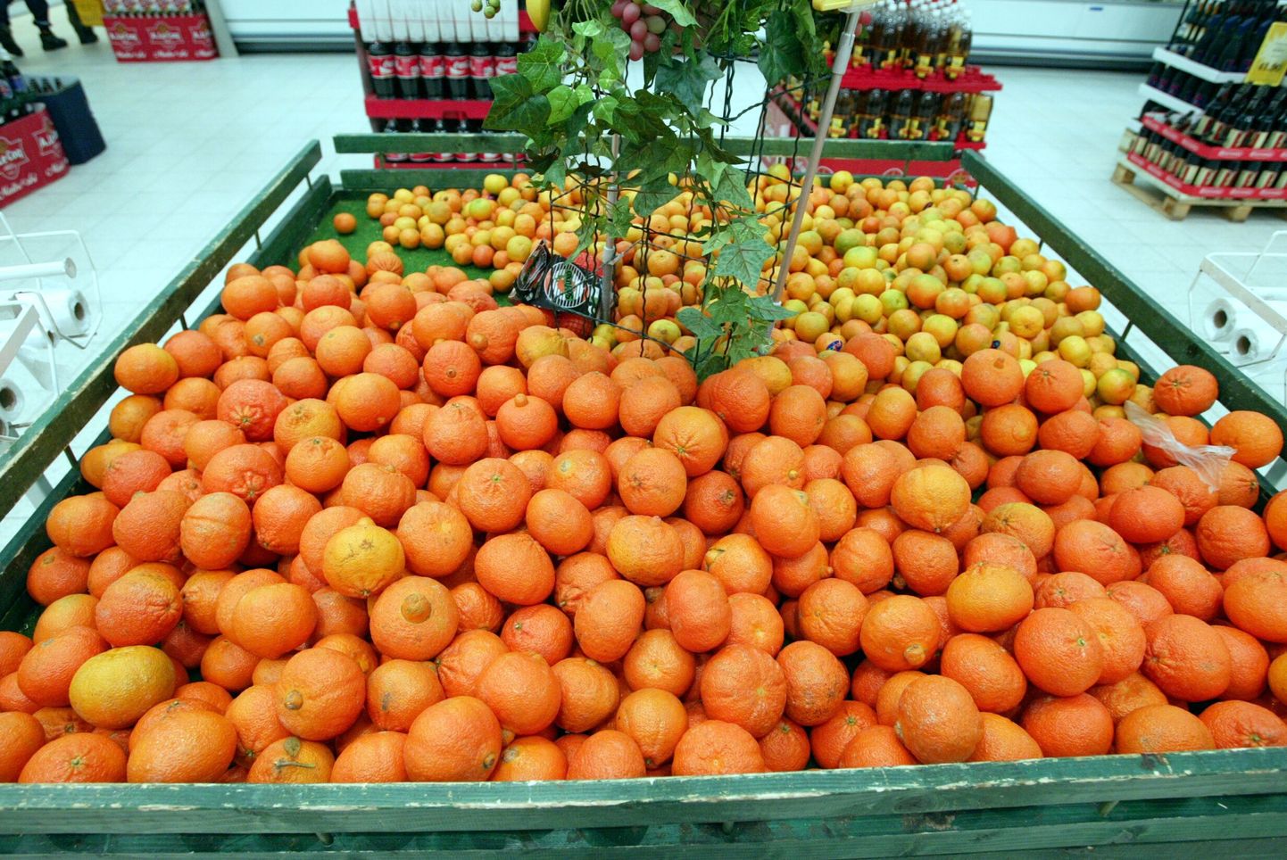 Mandariinid ja apelsinid kaupluses.
