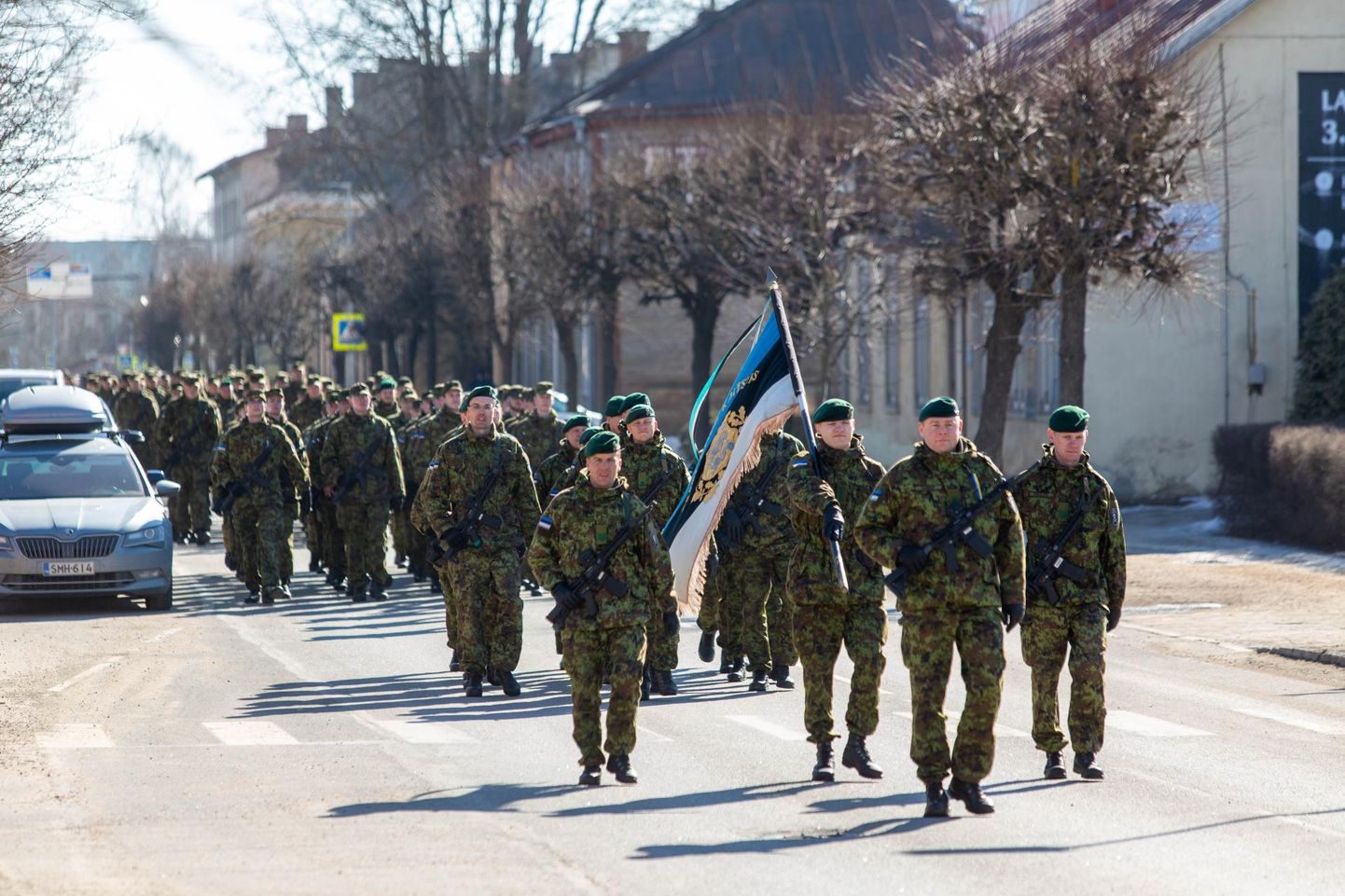 Kuperjanovi jalaväepataljon käis oma taasloomise aastapäeva puhul traditsioonilisel rongkäigul Võru linnas.