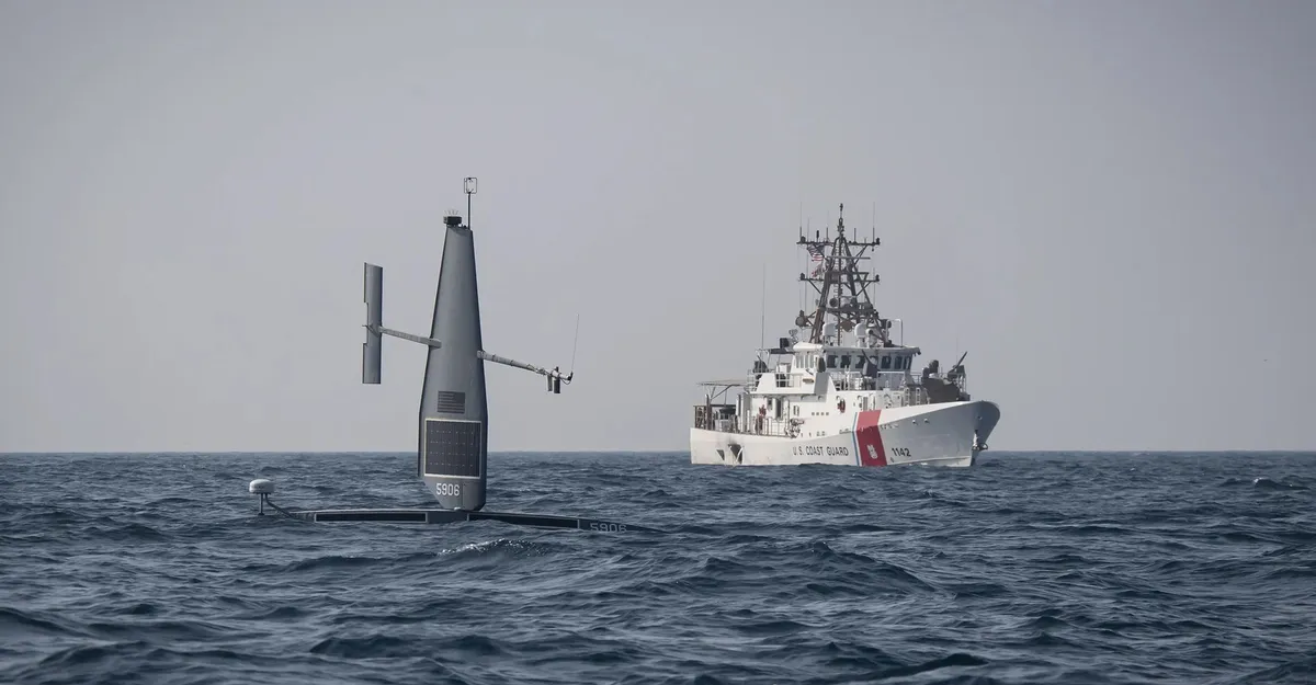 In the U.S., sea drones operate in cooperation with the Coast Guard.