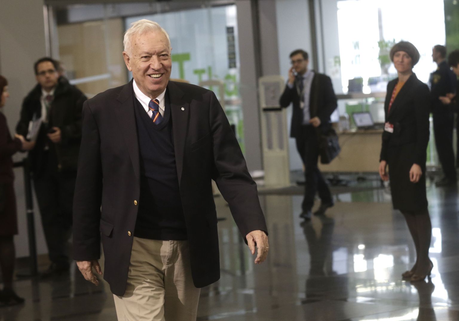 Spain's Minister of Foreign Affairs Jose Manuel Garcia-Margallo arrives at the informal European Union Mnisters of Foreign Affairs meeting (Gymnich) in Riga March 6, 2015. REUTERS/Ints Kalnins (LATVIA - Tags: POLITICS)