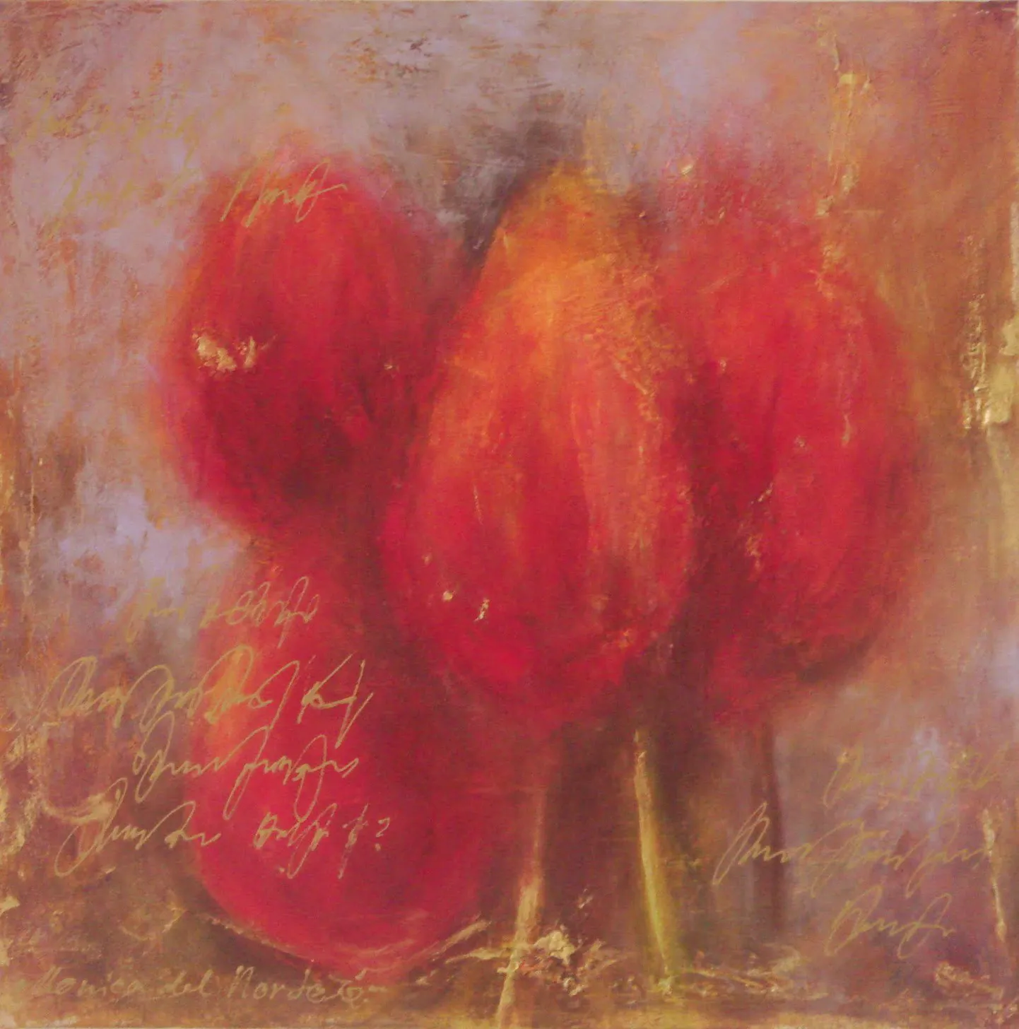 Monica Del Norte maal "Flowers from a stranger".