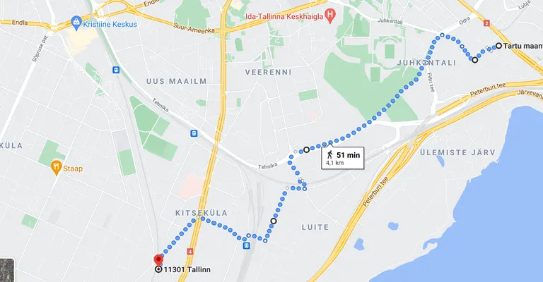 Minu 15-minutiline teekond rongijaamast tööle.