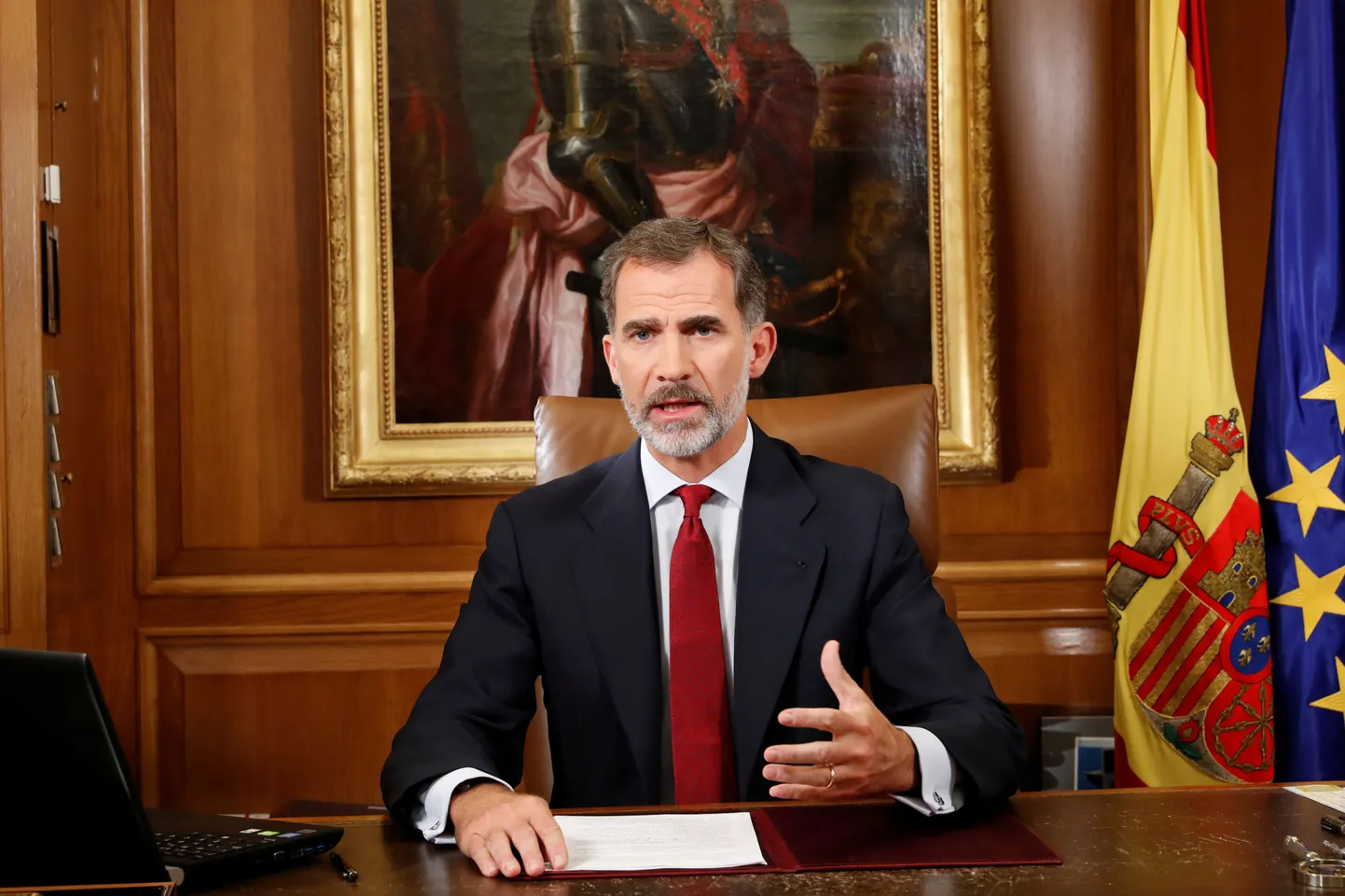 Hispaania kuningas Felipe VI pöördus televisioonis sõnavõtuga rahva poole.