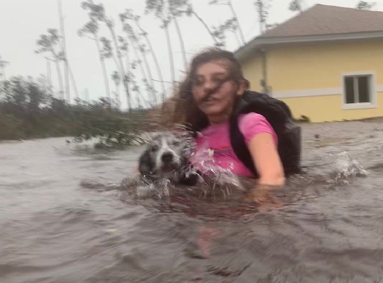Bahamalanna Julia Aylen pidi koos koertega orkaan Doriani tõttu üleujutatud kodust lahkuma