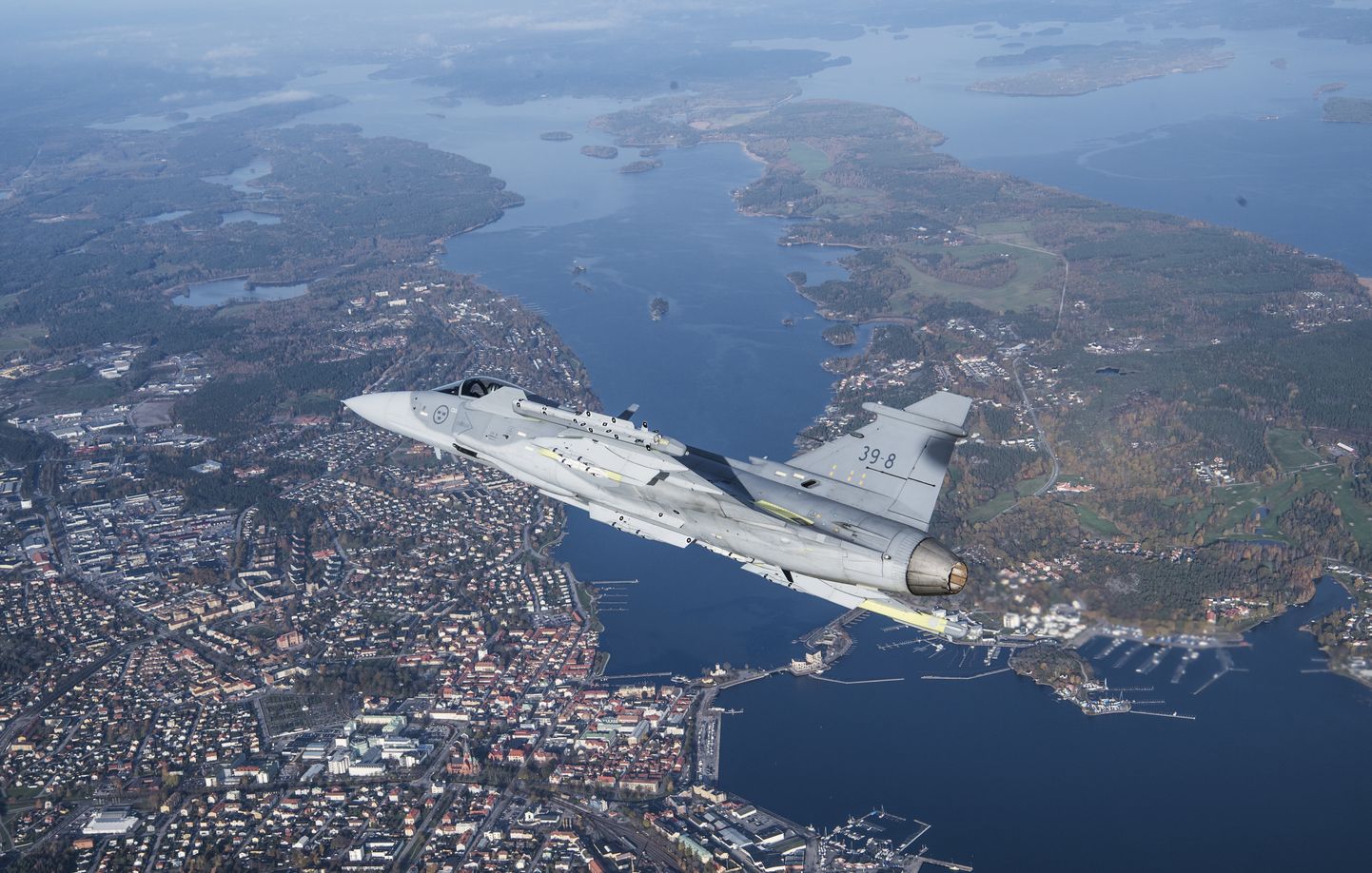 Rootsi hävituslennuk Saab JAS Gripen 39.