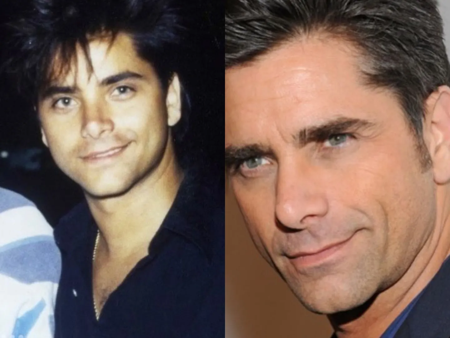 Vasakul: John Stamos "Full house" võtete ajal. Paremal: John Stamos aastal 2020.