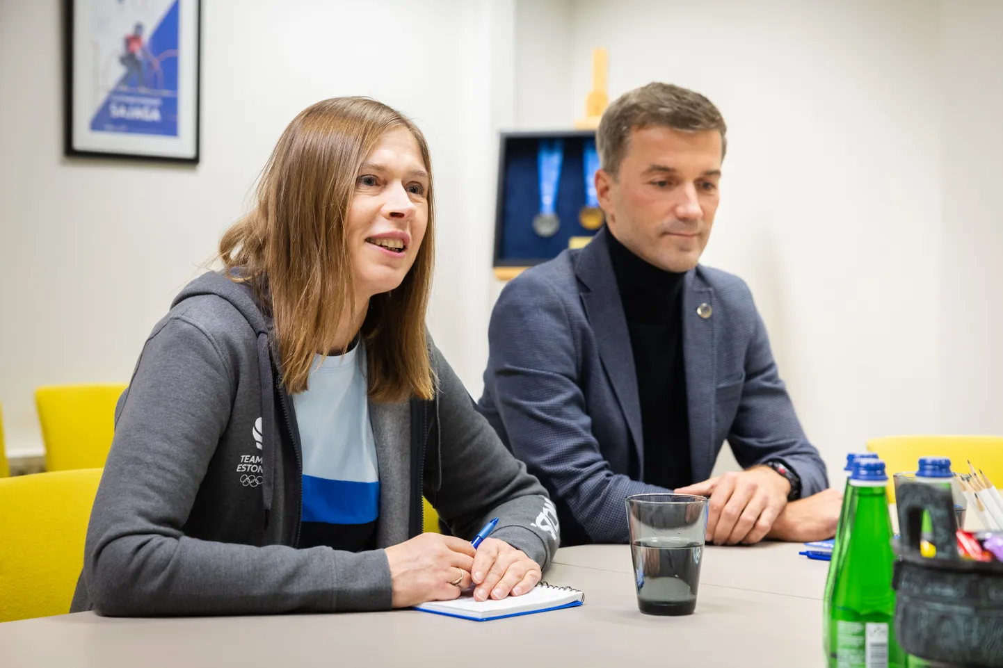Eesti Olümpiakomitee president Kersti Kaljulaid (vasakul) ja peasekretär Kristo Tohver.