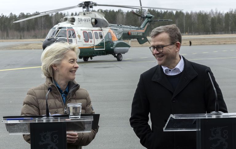 Петтери Орпо намекнул главе Еврокомиссии фон дер Ляйен на желание Финляндии получить деньги ЕС для решения финансовых проблем Восточной Финляндии, которые начались после закрытия границы с Россией, 19 апреля 2024 года.