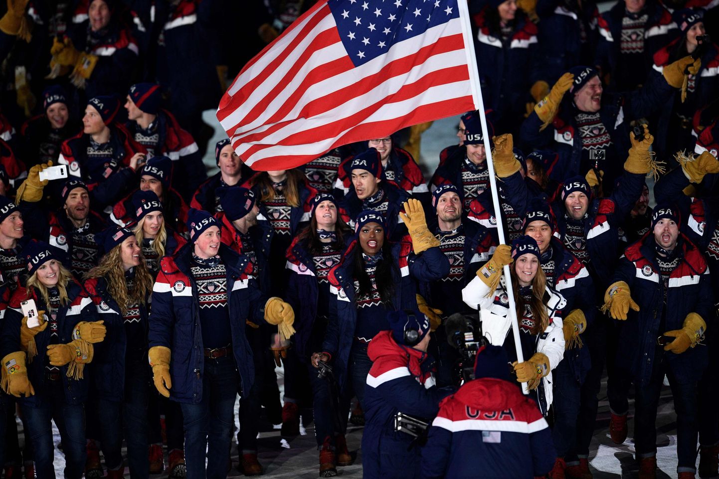 USA olümpiadelegatsioon Pyeongchangi mängudel.