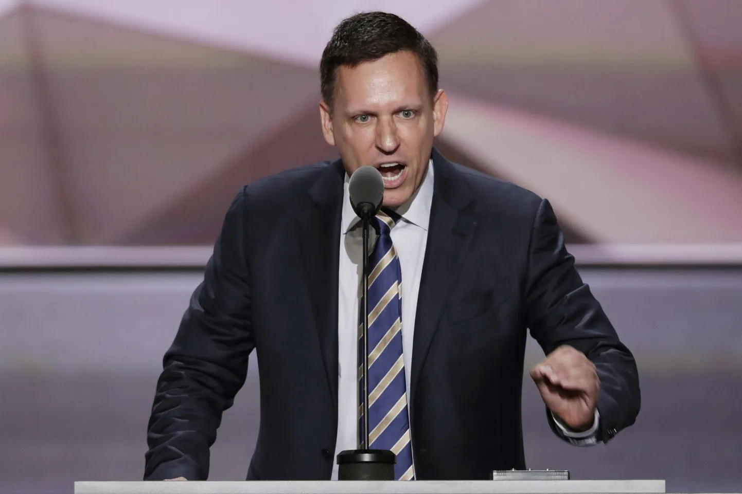 Peter Thiel, kes oli 2016. aasta presidendivalimiste kampaania ajal Donald Trumpi suurim rahaline toetaja, vabariiklaste kongressil Clevelandis kõnet pidamas.