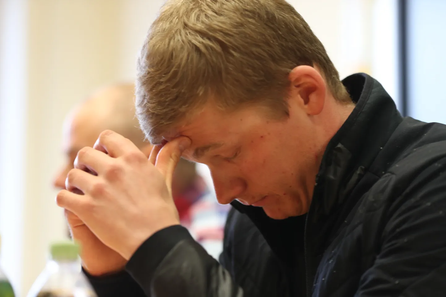 Karel Tammjärv at press conference.