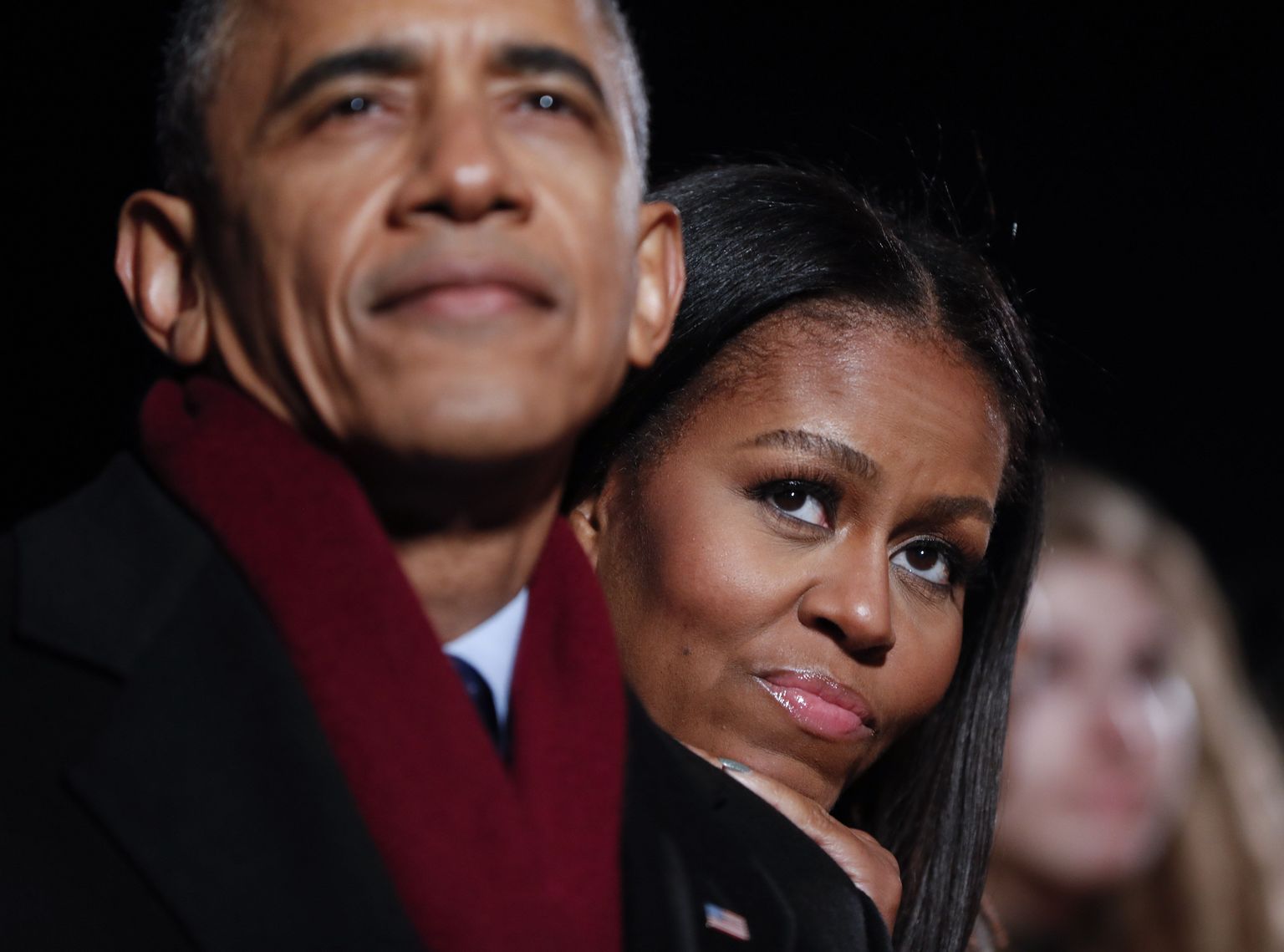 Barack ja Michelle detsembris Washingtoni jõulukuuse tuledesüütamistseremoonial.