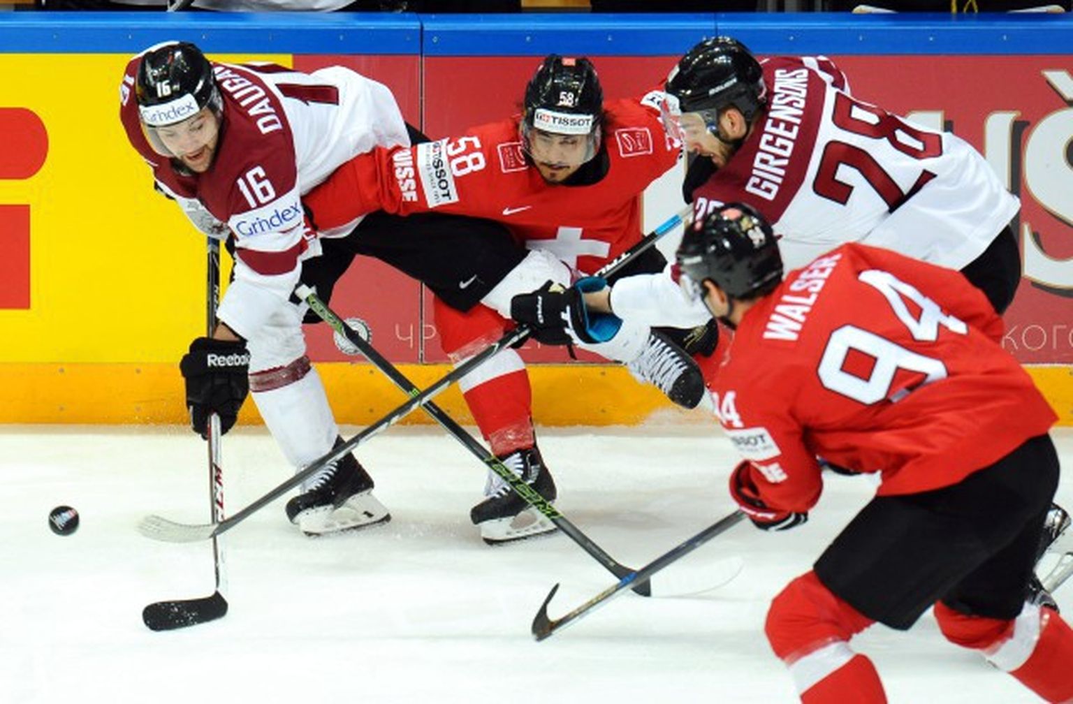 Pasaules hokeja čempionāta spēle starp Latvijas un Šveices valstsvienībām