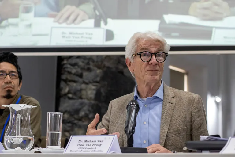 UNPO founder and first secretary general Michael van Walt van Praag at the conference in Madeira in May 2025.