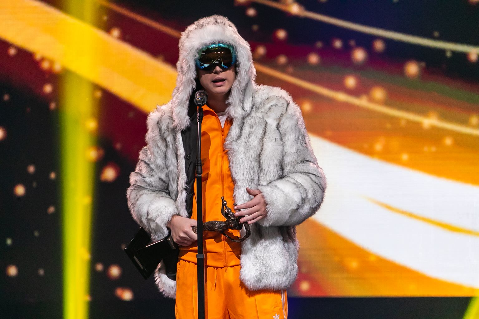 Räppar nublu Eesti Muusikaauhindade jagamisel, jaanuar 2019.
