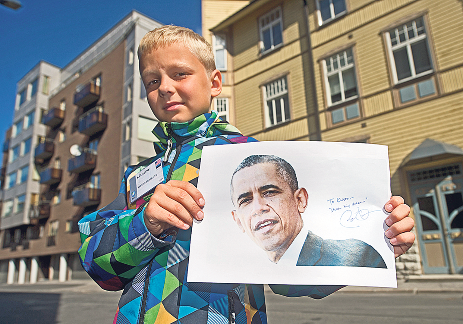 USA president Barack Obama kirjutas Kristo Tsarentsile autogrammi koos innustava sooviga julgeda unistada.