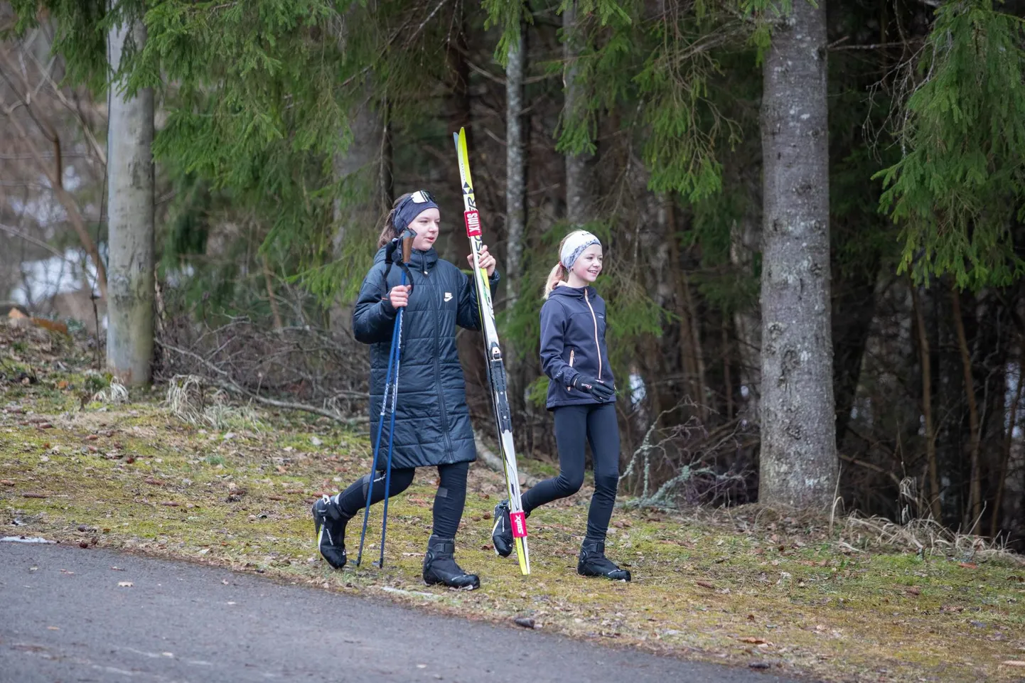 Täna sadas maha küll esimene lumi, kuid suuski välja otsida veel ei maksa. Foto on tehtud mullu märtsis, kui suusarajal veel lund leidus, aga metsas oli see juba ära sulanud.
