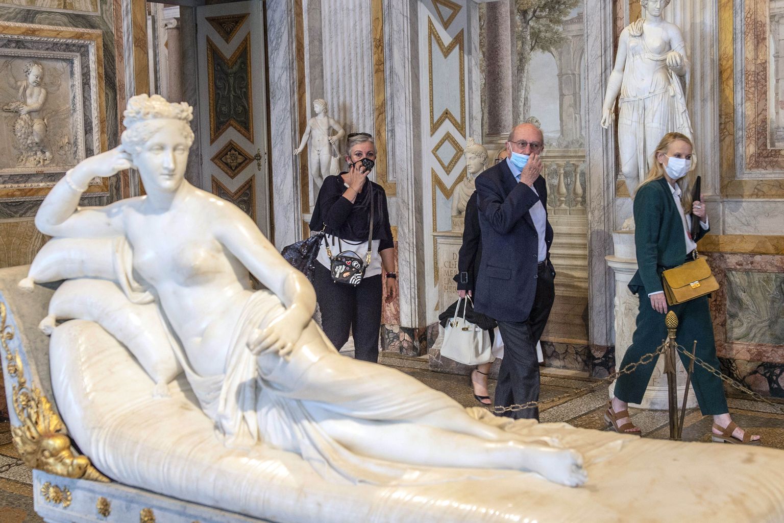 Itaalia skulptori Antonio Canova skulptuur Pauline Bonaparte'ist Venus Victrix'ina. Kuju asub Rooma Borghese galeriis.