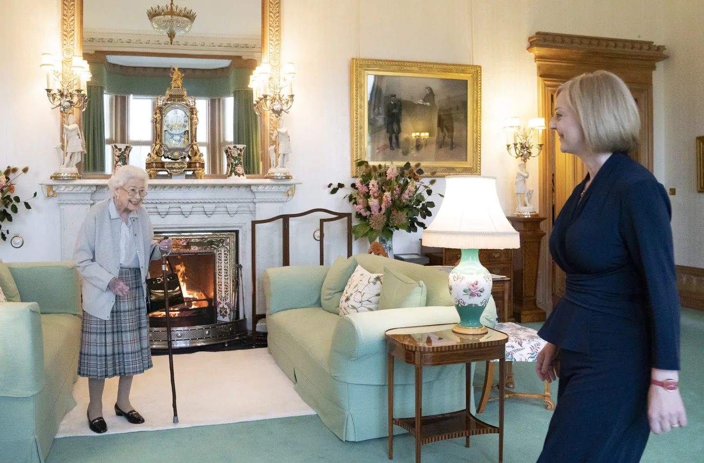 Liz Truss kuninganna Elizabeth II suveresidentsis Balmoralis.