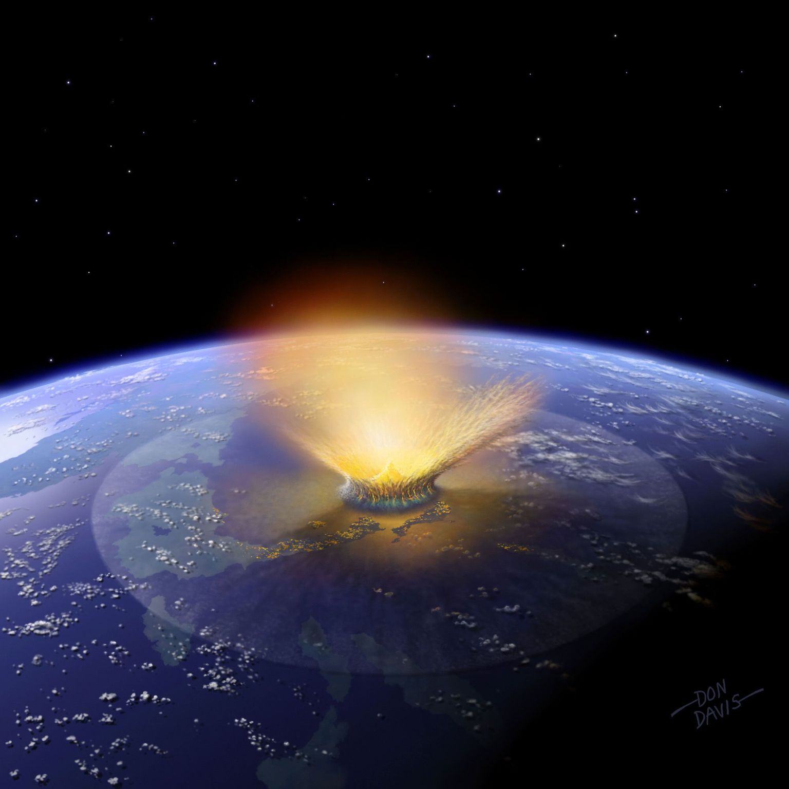 Arvutisimulatsioon asteroidi kokkupõrkest Maaga