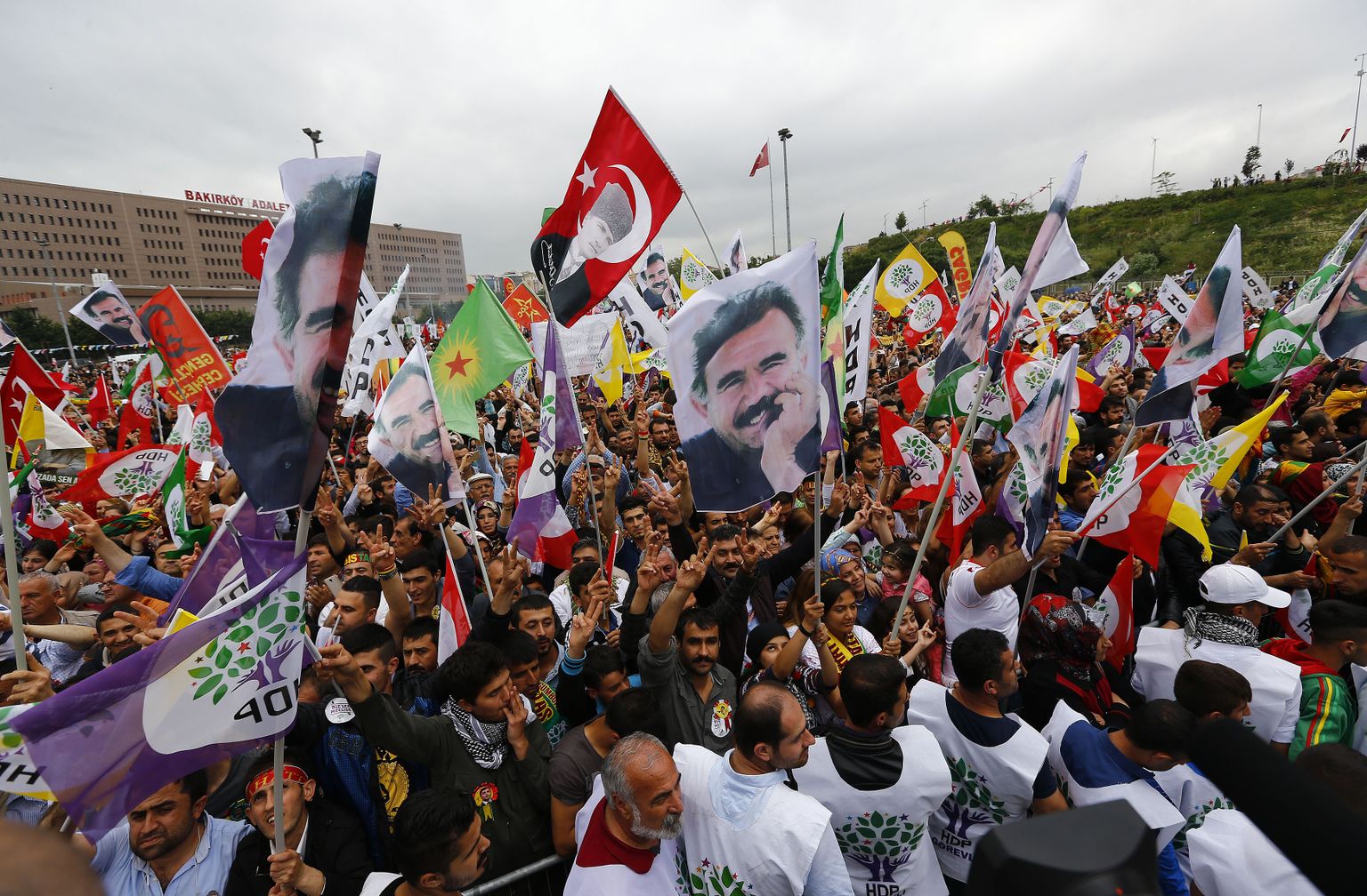 Kurde toetava Demokraatliku rahvapartei (HDP) pooldajad juubeldasid valimistulemuste üle.