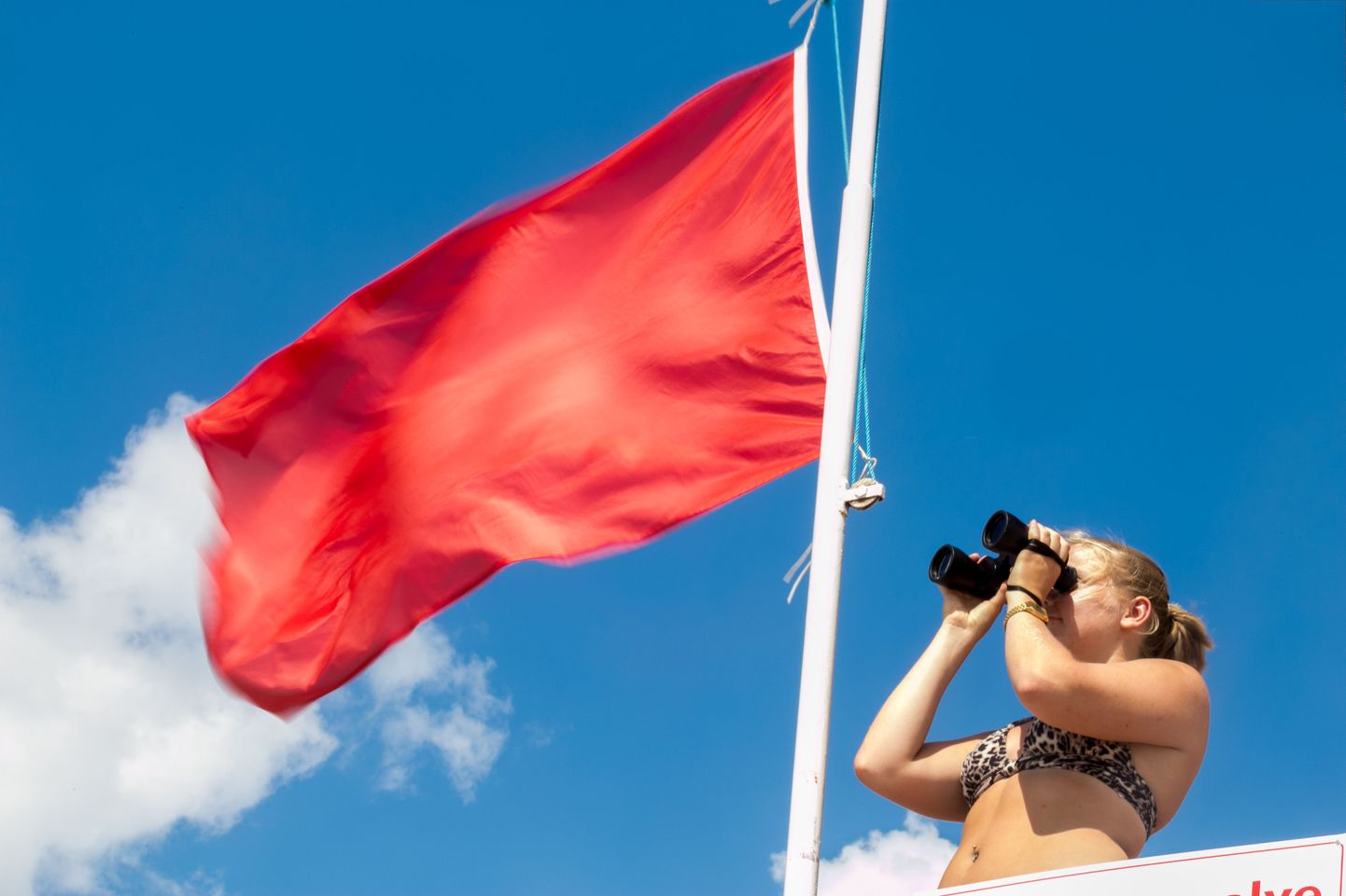 Pärnu rannas heisati sinivetikate tõttu punane lipp.