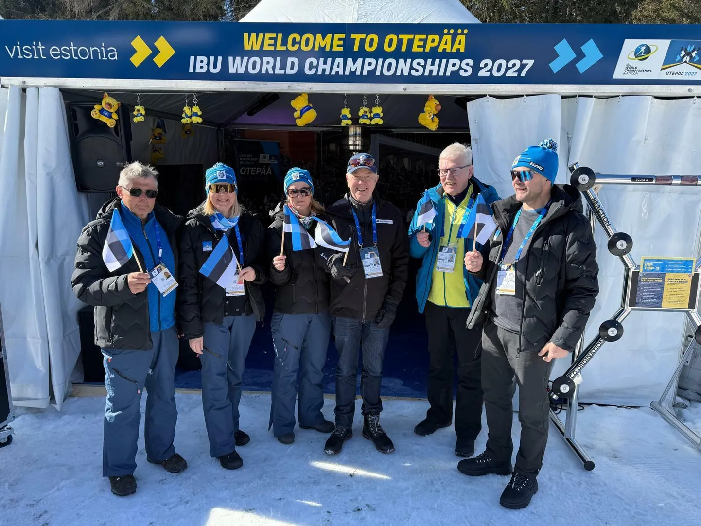 Ants Orasson (vasakult), Piia Sikk, Merlin Müür, IBU president Olle Dahlin, IBU juhatuse liige Tore Boygaard ja Aivar Nigol