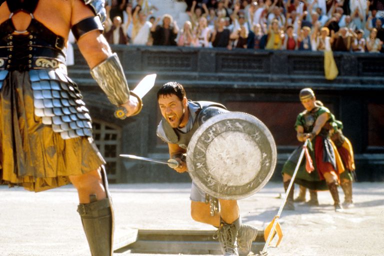 Kaader filmist «Gladiaator», milles Russell Crowe kehastas Vana-Rooma kindralit Maximus Decimus Meridiust, kellest sai gladiaator