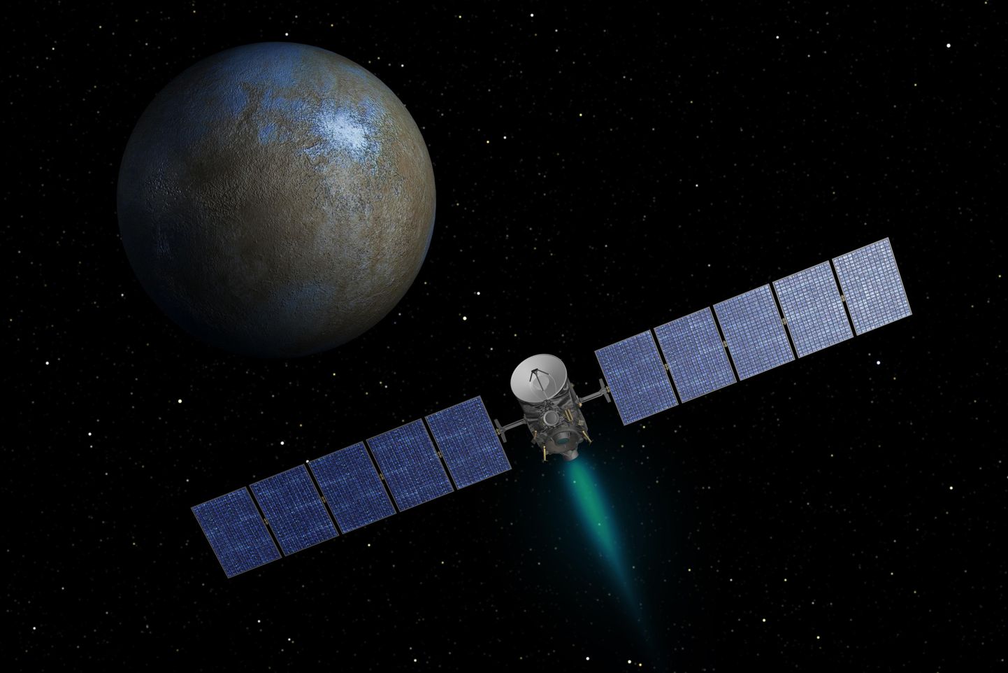 USA kosmoseagentuuri (NASA) kosmoselaev liikumas kääbusplaneet Cerese poole 2014. aasta jaanuaris.