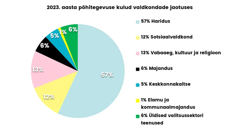 Viljandi järgmise aasta kulud valdkondade kaupa.