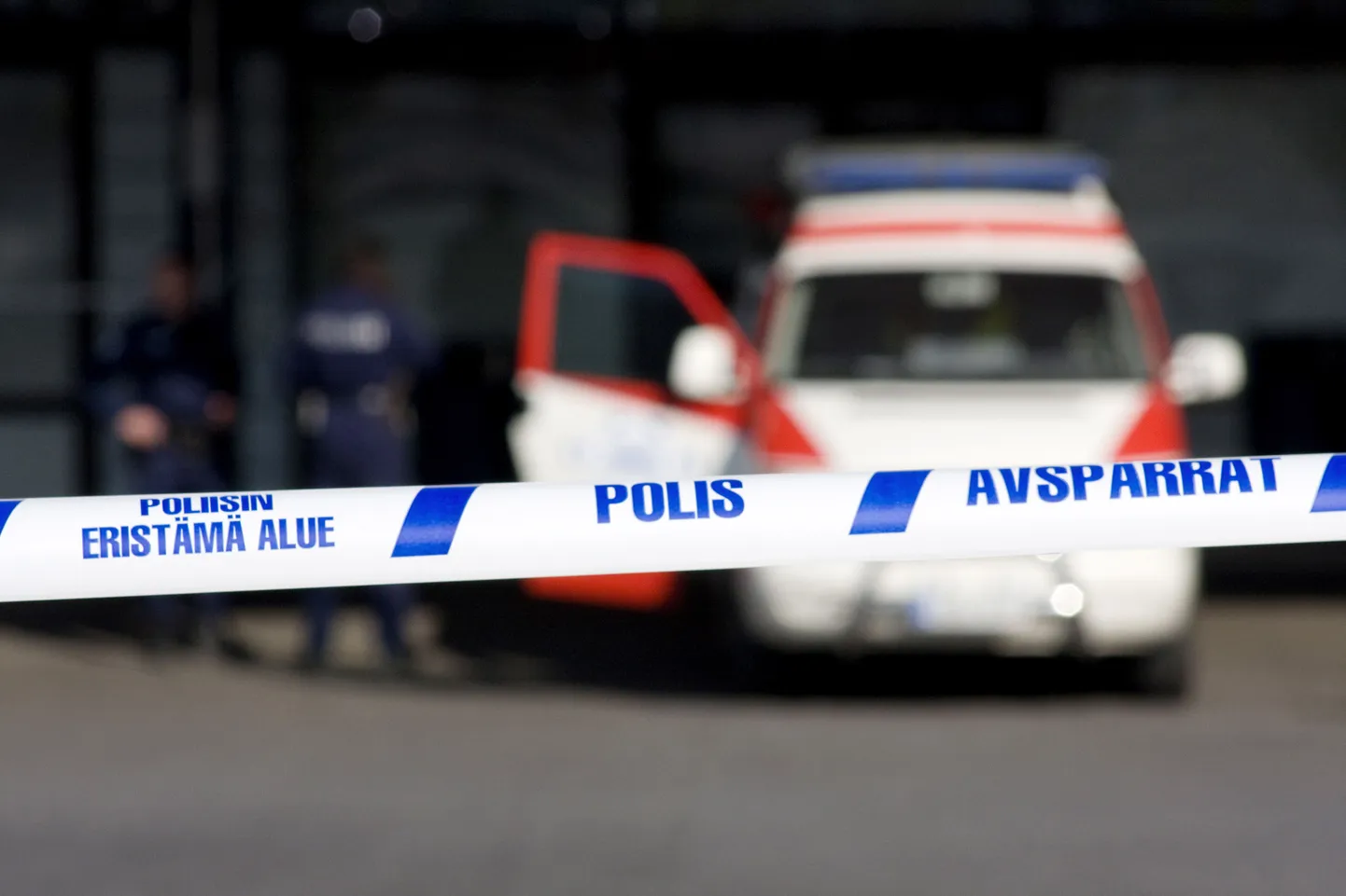 Politseivalve Tampere haigla juures.