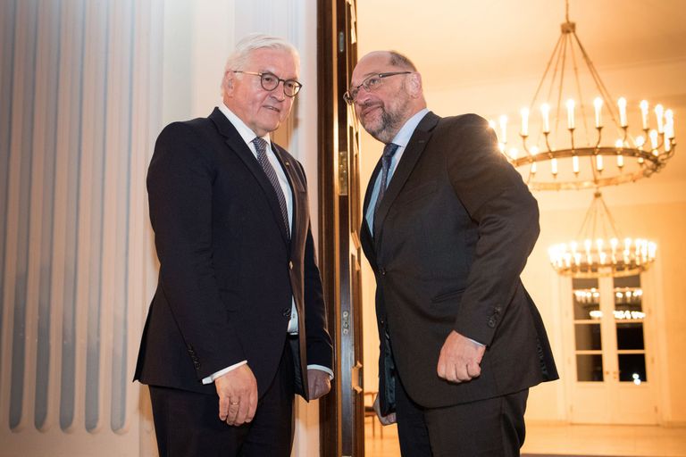 SPD liider Martin Schulz (paremal) ja Saksamaa president Frank-Walter Steinmeier.