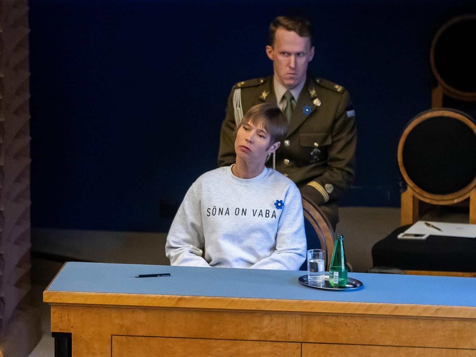 President Kersti Kaljulaid 29. aprillil 2019 riigikogus, kus uus valitsus andis ametivande.