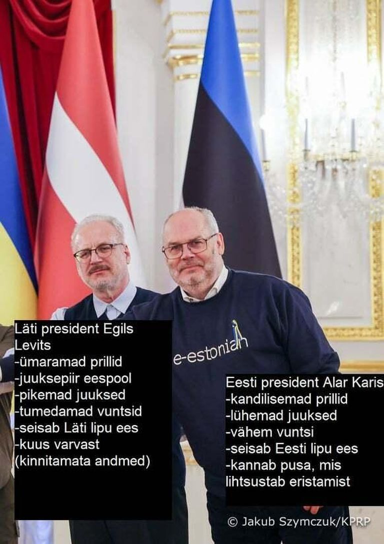 Инструкция по идентификации глав государств Эстонии и Латвии.