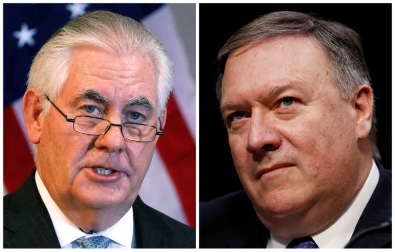 Rex Tillerson (vasakul) ja Mike Pompeo.