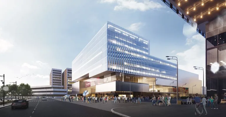 Kavandatav Tallinna kaubamaja Rävala puiestee poolt vaadatuna