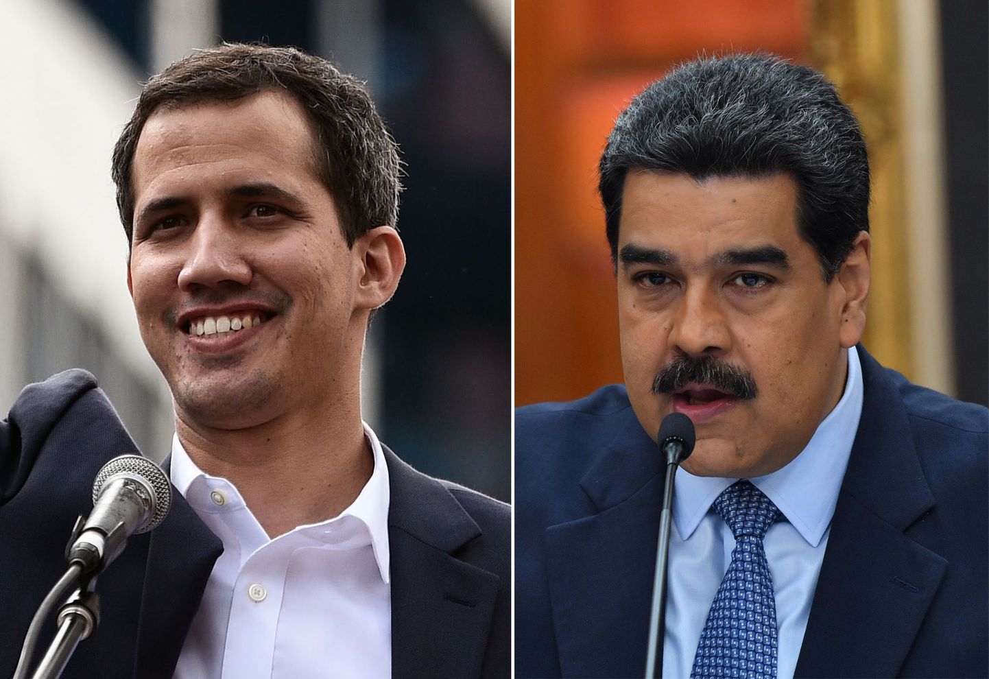 Juan Guaidó  ja  Nicolás Madurol.