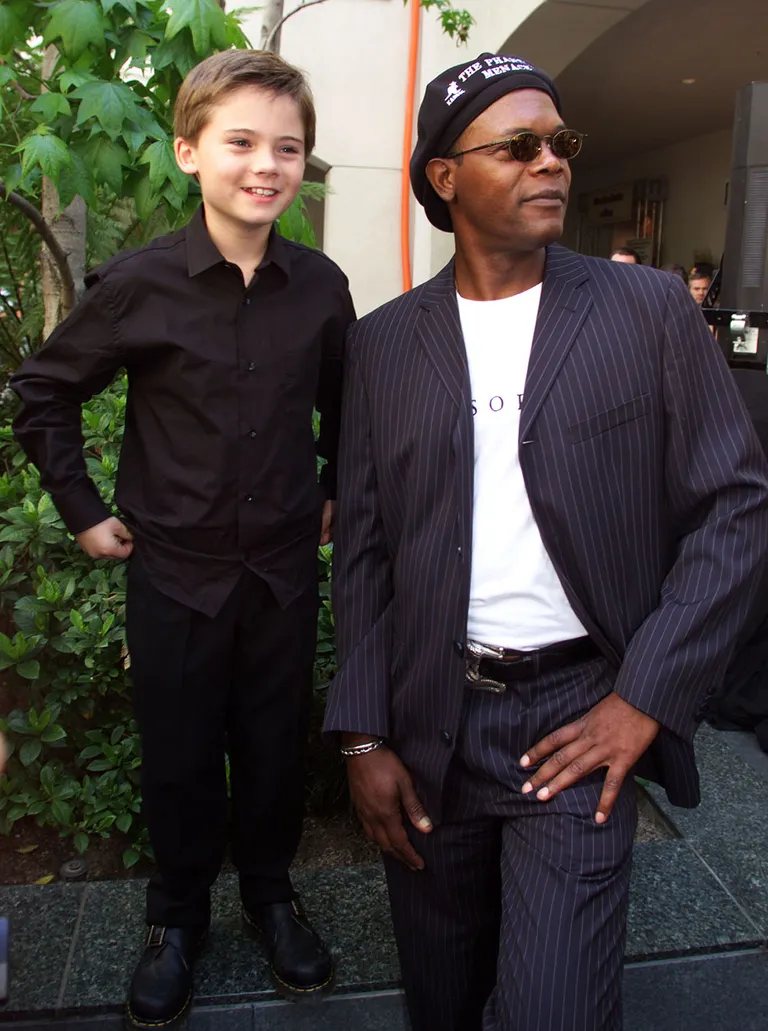 Jake Lloyd ja Samuel L. Jackson filmi «Tähesõjad: Osa 1 – Nähtamatu oht» esilinastusel.