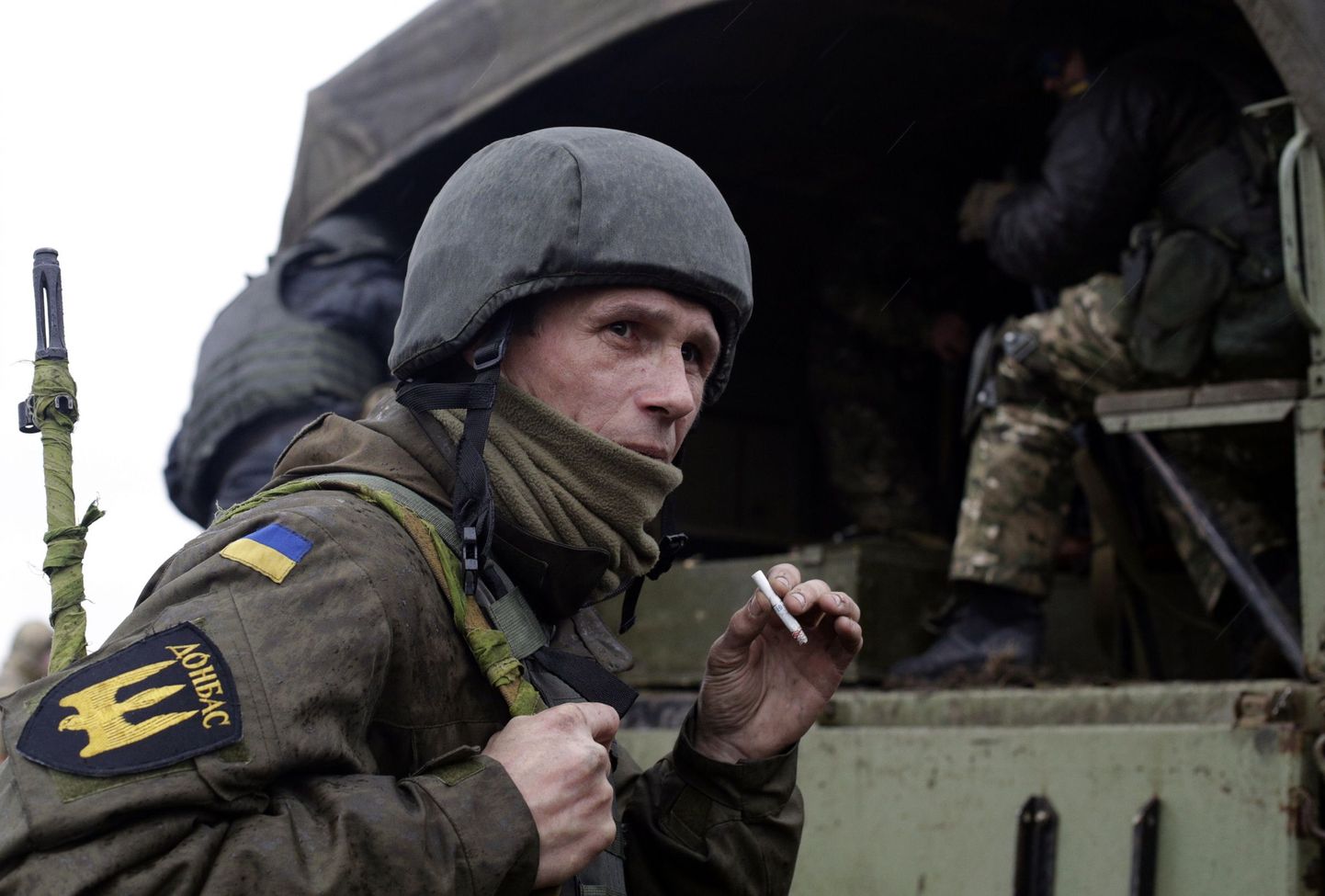 Ukraina Donbassi pataljoni vabatahtlikud võitlejad.