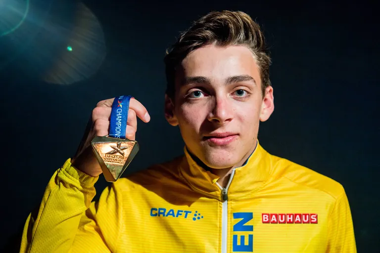 Armand Duplantis Berliini kergejõustiku EMil võidetud kuldmedaliga
