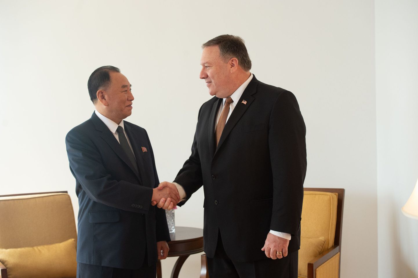 Kim Yong-choli ja Mike Pompeo kohtumine Pyongyangis.