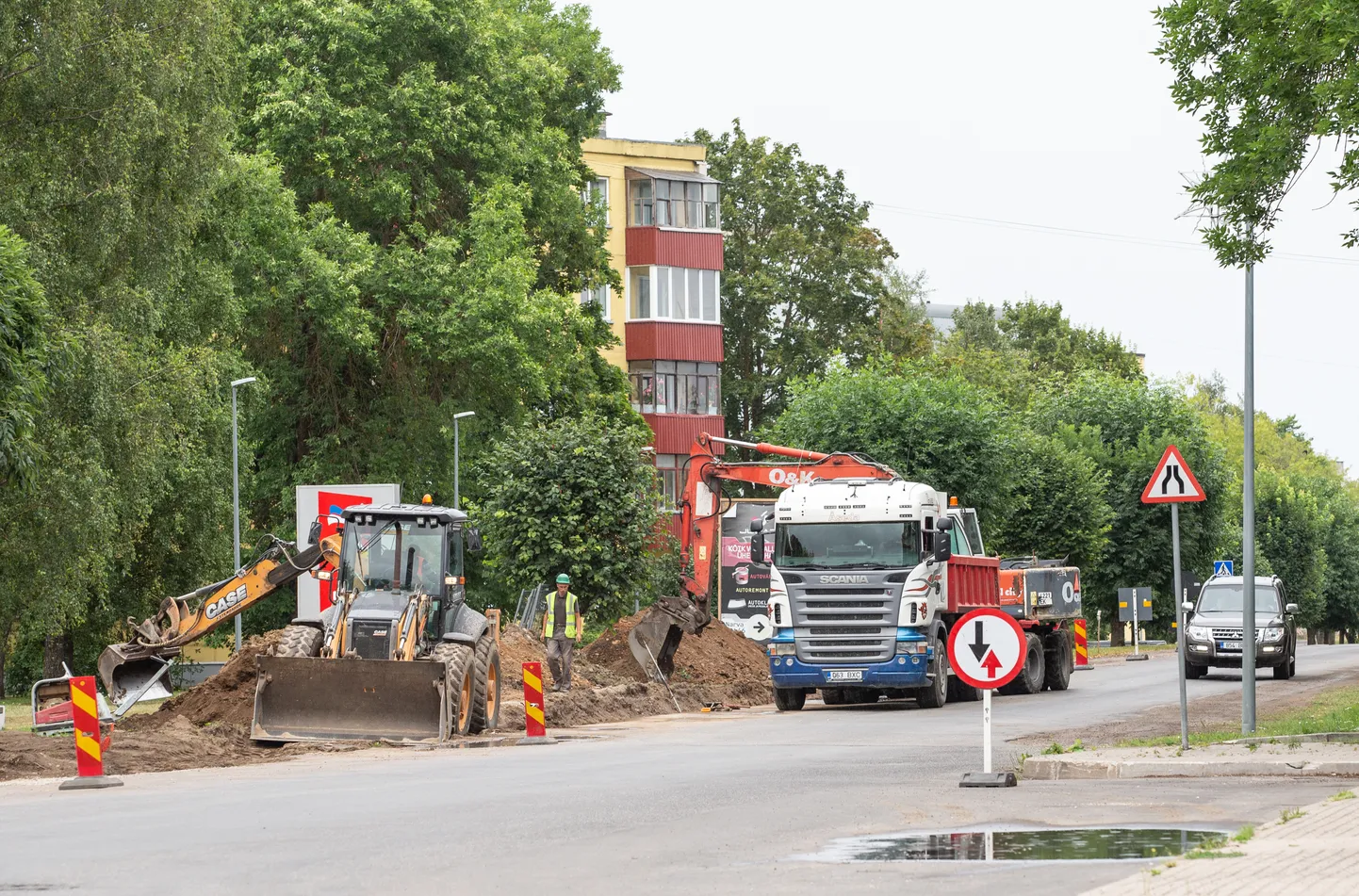 Ремонтные работы на Нарвском шоссе, главной транспортной артерии Йыхви, начались минувшим летом.