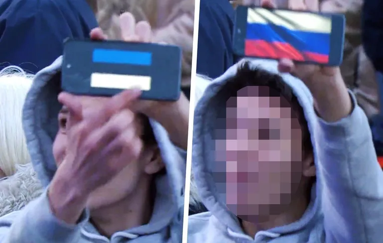 Otseülekandes Vene lippu näidanud noormees osutus alaealiseks.
