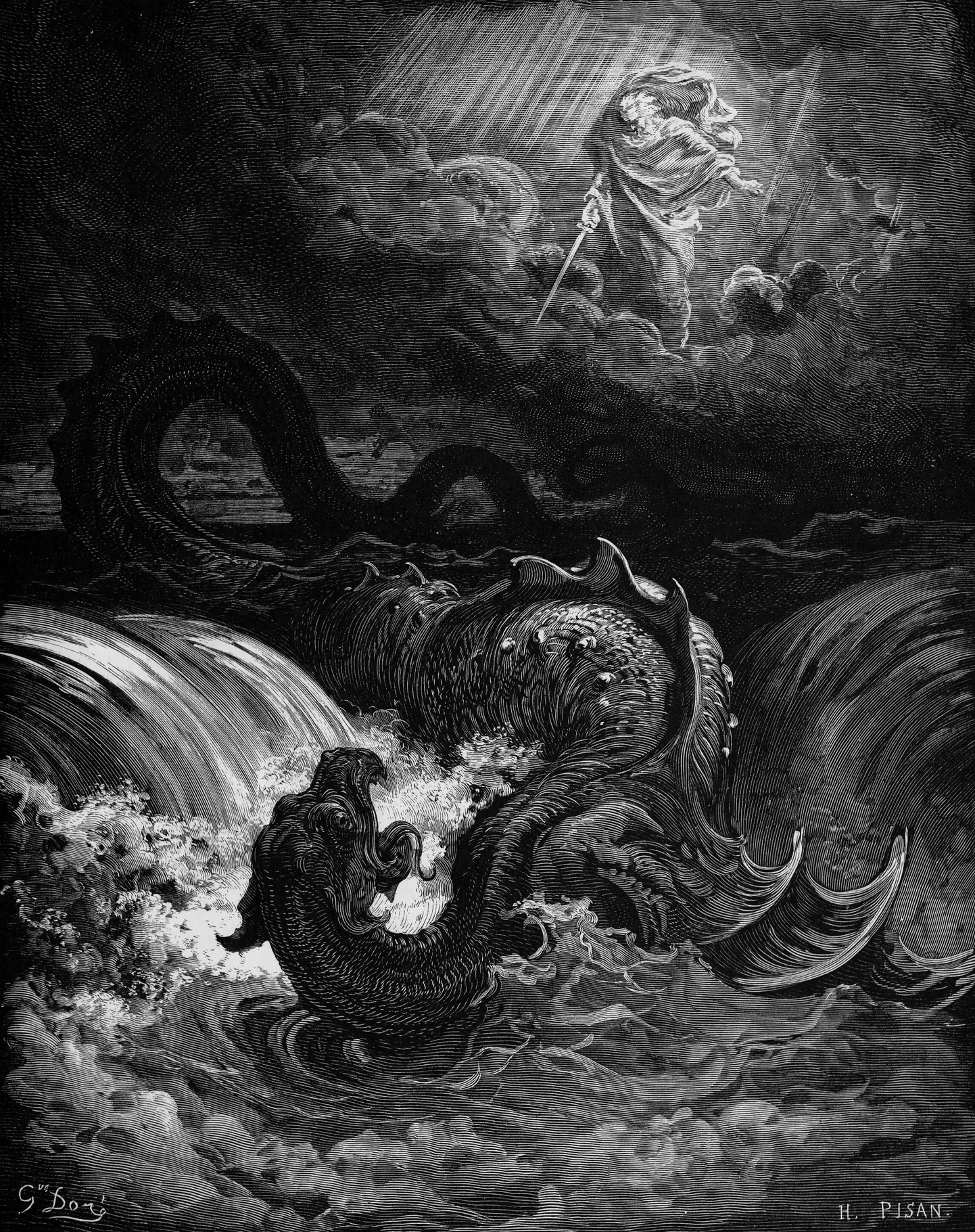 Gustave Doré, «Leviathani hävitamine» (1865).
