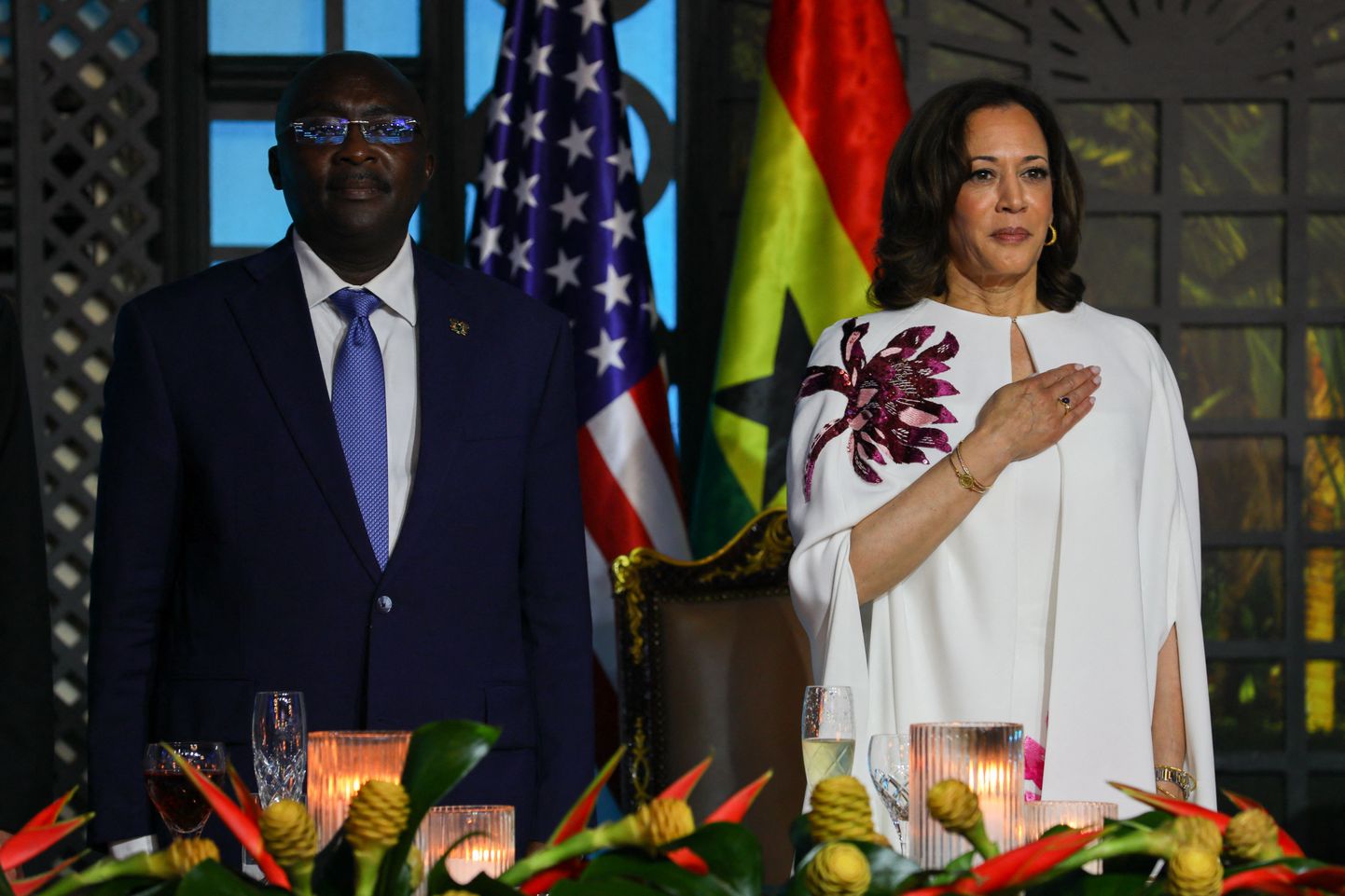 USA asepresident Kamala Harris (paremal) ja Ghana asepresident Mahamudu Bawumia (vasakul).
